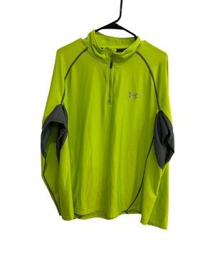 Under Armour XL ColdGear Neon Green Quarter-Zip Pullover Athleisure Outdoors